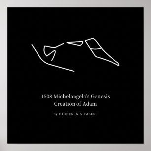 Poster 1508 Criação de Adão por Michelangelo Minimalista