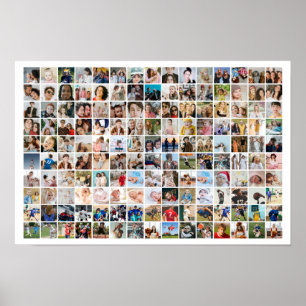 Poster 150 Colagem de Fotos Grade de Imagem Personalizada