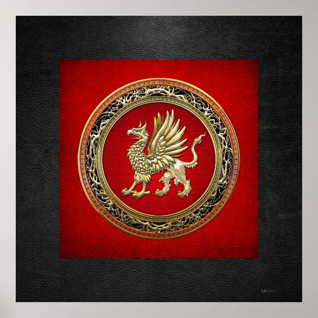 Póster [150] Griffin Dourado sagrado (Frente)