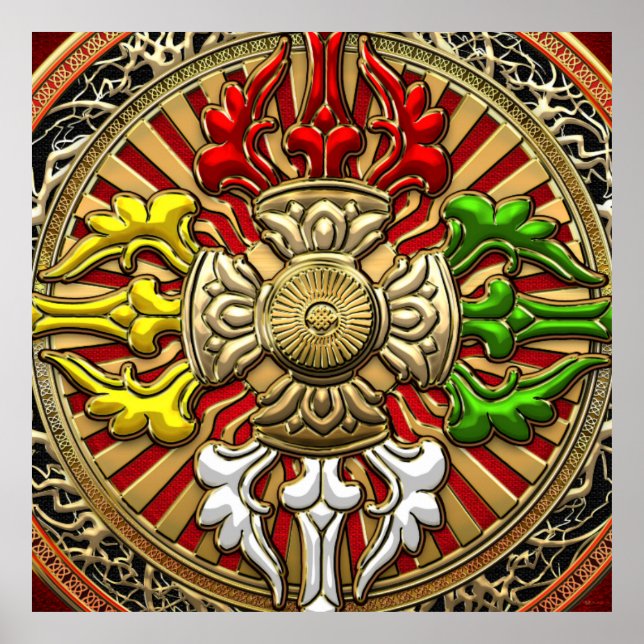 Póster [150] Tibetano - Dupla Dorje Mandala (Frente)