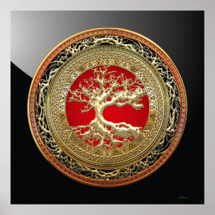 Poster [150] Treasure Trove: Celtic Tree of Life [Dourado