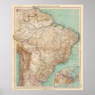 Póster 15556 Brasil, Bolívia, Paraguai, Guiana