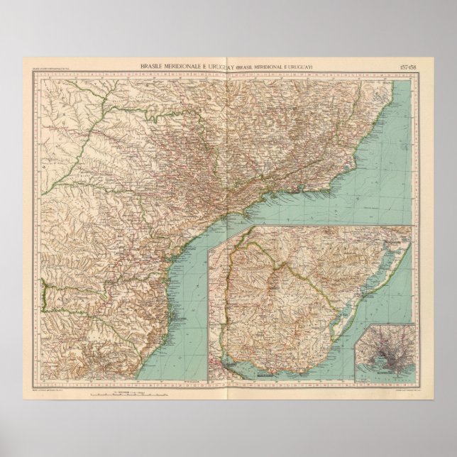 Póster 15758 Sul Brasil, Uruguai (Frente)