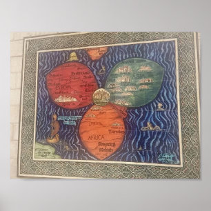 Poster 1581 do mapa da folha do trevo da estamenha
