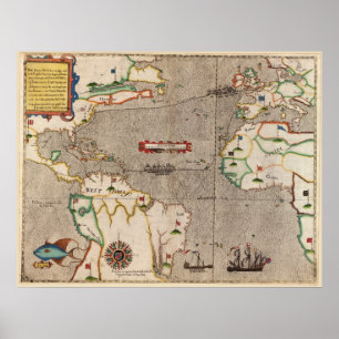 Póster 1589 viagem das Índias Ocidentais do senhor