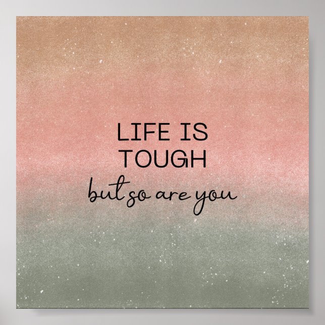 Poster (15,2 x 15,2 cm) - A vida é dura (Frente)