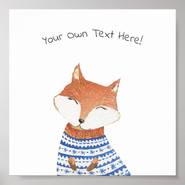 Poster (15,2 x 15,2cm) - Cute Little Fox (Frente)