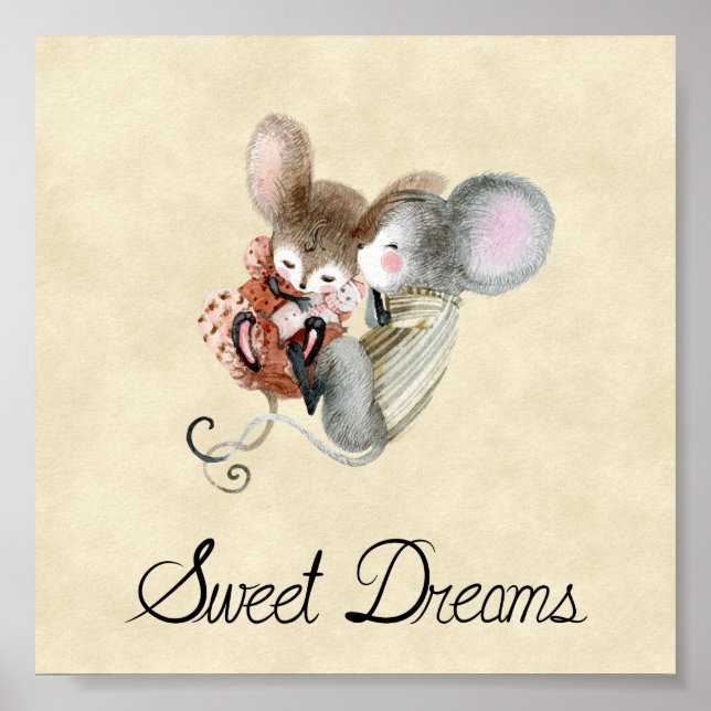 Poster (15,2 x 15,2cm) - Cute Little Mice (Frente)