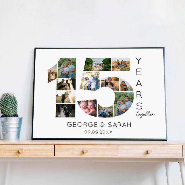 Poster 15 anos juntos aniversário de casamento 13 fotos (Criador carregado)