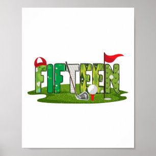 Poster 15 Birthday Golf Tema De 15 Anos Crianças De 15 An