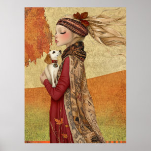 Poster *~* 15 FD2 Cachorro Cachorro Queda Retro de Outono