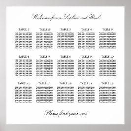Poster 15 Mesa Gráfico de Assentos Minimalista Elegante