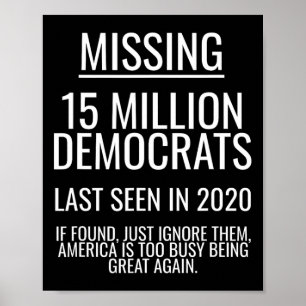 Poster 15 Milhões De Democratas Desaparecidos Engraçados