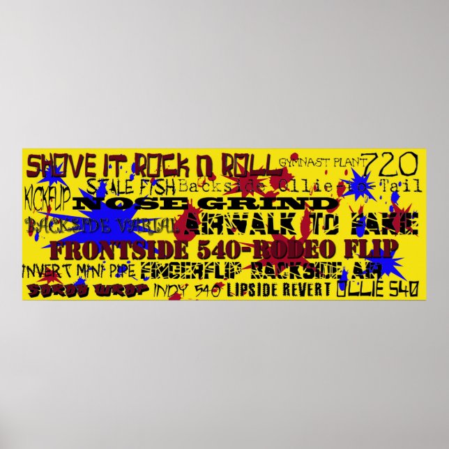 Póster 15.Nomes populares de truques de skate (Frente)