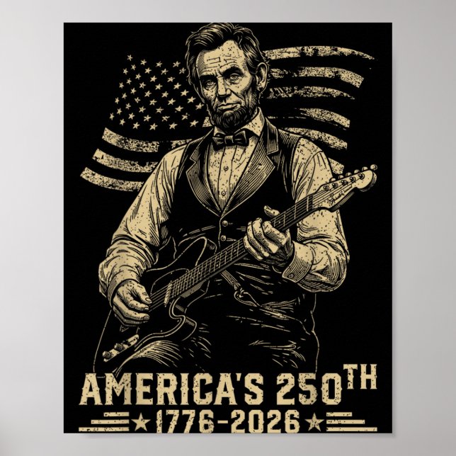 Poster 16º Presidente Tocando Guitarra 4 de Julho 250º (Frente)