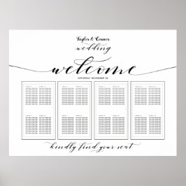 Poster 160 Assentos De Convidado Para Casamento Da Caligr