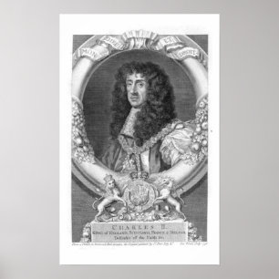 Póster 1630-85) reis de Charles II (de Grâ Bretanha e de