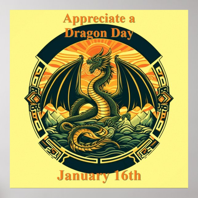 Poster 16 de janeiro - Aprecie um dia de dragão (Frente)