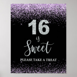 Poster 16 é Doce Por favor tome um Sinal de Aniversário