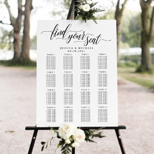 Poster 16 Gráfico de Assentos Convidados de Casamento Gr
