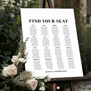 Poster 16 Gráfico de Assentos Convidados de Casamento Gra