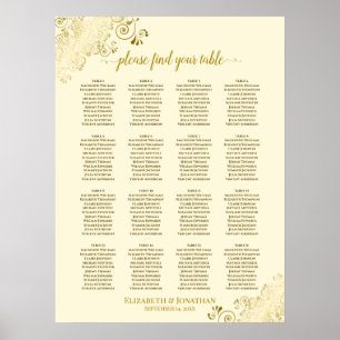 Poster 16 Gráfico de Casamento de Carros Dourados da Mes