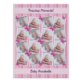 Póster 16 imagens Colagem Momentos do Precioso Rosa