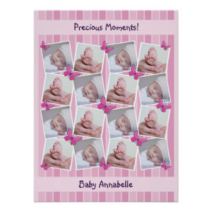 Póster 16 imagens Colagem Momentos do Precioso Rosa