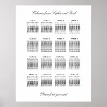 16 Mesa Gráfico de Assentos Minimalista Elegante