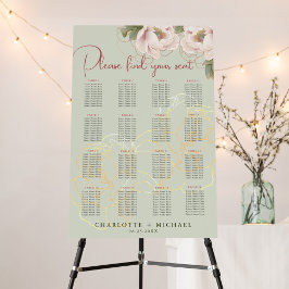 Poster 16 Mesa Sage & Blush Floral Wedding Seating Chart