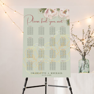Poster 16 Mesa Sage & Blush Floral Wedding Seating Chart