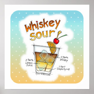 Póster 16" x 16" POSTER, ARTE ÁCIDA do COCKTAIL da