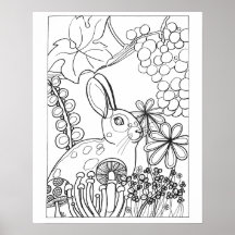 16"x 20" Coelho com coloração de uvas