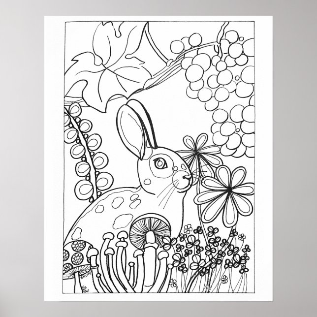 Poster 16"x 20" Coelho com coloração de uvas (Frente)