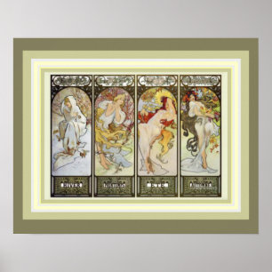 Poster 16 x 20 de Alphonse Mucha Les Saisons