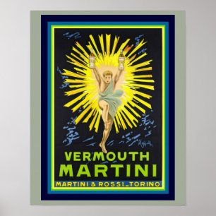 Poster 16 x 20 do anúncio do vintage de Martini d