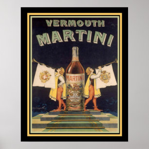 Poster 16 x 20 do anúncio do vintage de Martini d