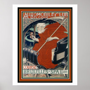 Poster 16 x 20 do clube de automóvel de Nouveau d