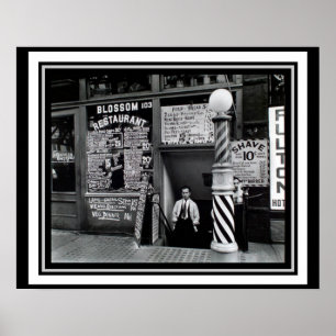 Poster 16 x 20 do restaurante da barbearia de