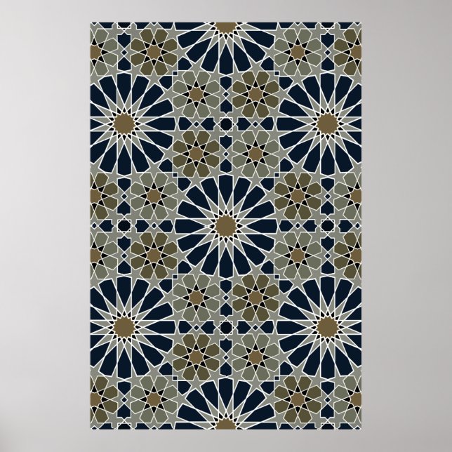 Poster 16s e 8s Rosetas Estilo Marroquino 3 Aumentado (Frente)