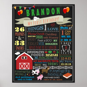 Poster 16x20 de aniversário do Barnyard