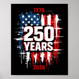 Poster 1776-2026 Bandeira Patriótica Americana nge 250 An