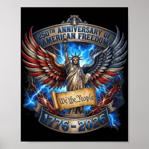 Poster 1776-2026 EUA 250º Aniversário 4 De Julho Independ