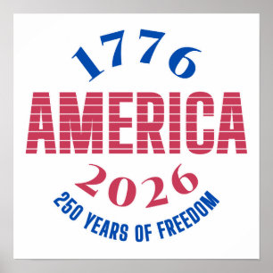 Poster 1776 AMÉRICA 2026 250 anos liberdade