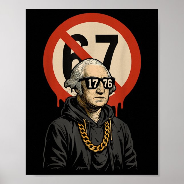 Poster 1776 Mais de 67 Meme Engraçado George Washington D (Frente)
