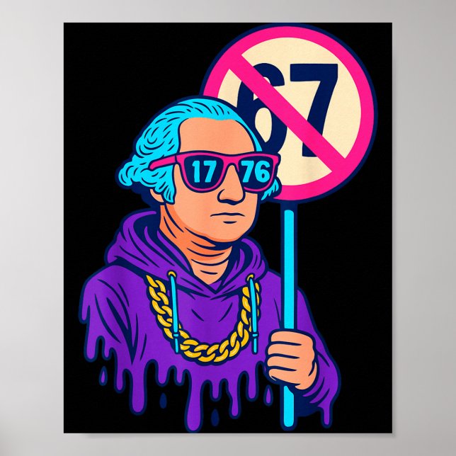 Poster 1776 Mais de 67 Meme Engraçado George Washington D (Frente)