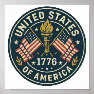 Poster 1776 Tocha de Liberdade — Fecho de Americana de Vi