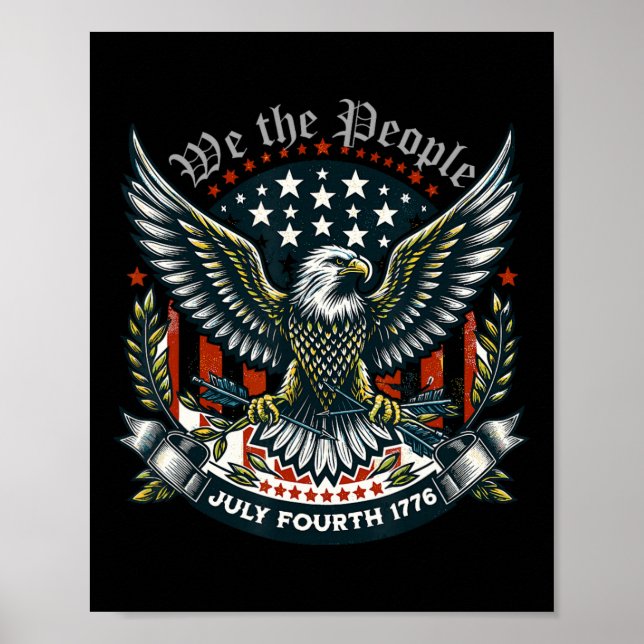 Poster 1776 Vida Liberdade Busca Da Felicidade 4 De Julho (Frente)