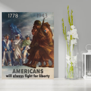 Poster 1778, 1943 Americanos Sempre Combaterão Pela Liber