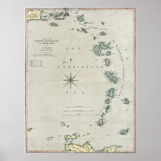 Póster 1789 Caribbean Islands